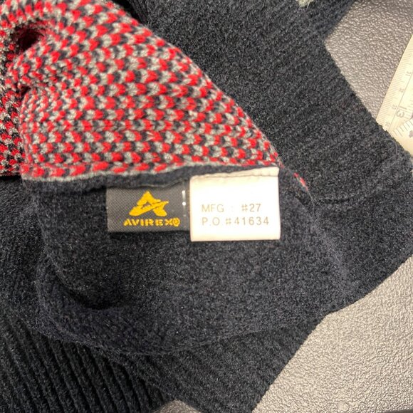 VTG Avirex Crewneck Sweater Mens Big Logo 90’s Y2K Streetwear Black Gray Sz 2XL - Picture 9 of 10